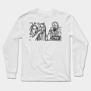 Woman Yelling at a Cat called Leonardo Dicaprio Outline Long Sleeve T-Shirt